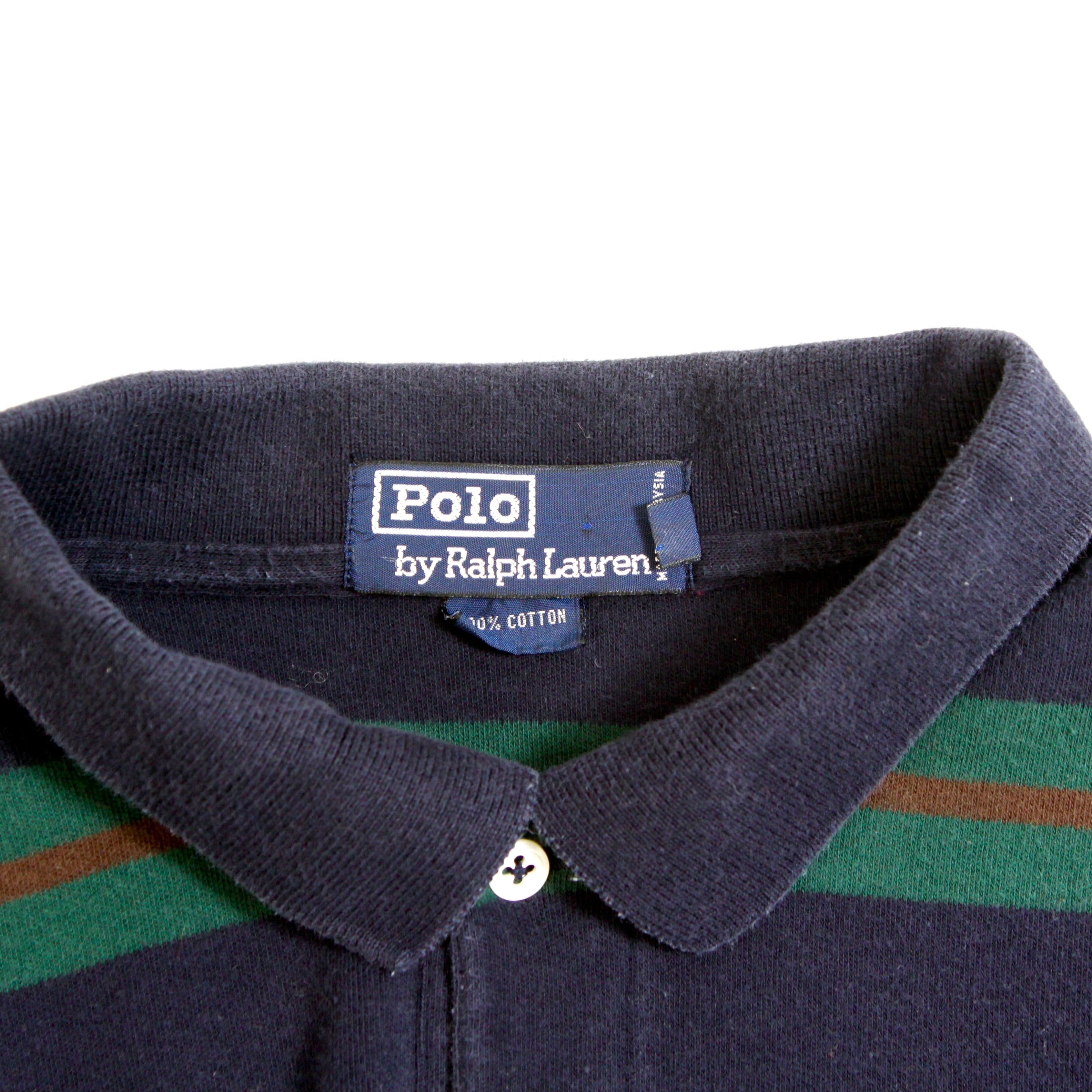 0255. 1990's Ralph Lauren big polo マルチボーダー ポロシャツ