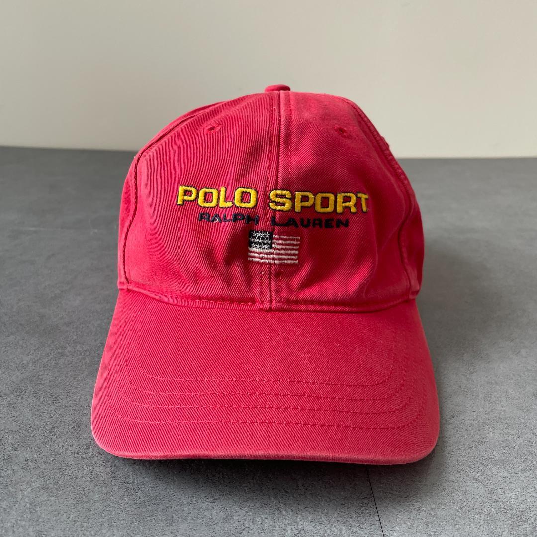 90s ポロ ラルフ POLO SPORT 星条旗 ヴィンテージ キャップ 帽子  