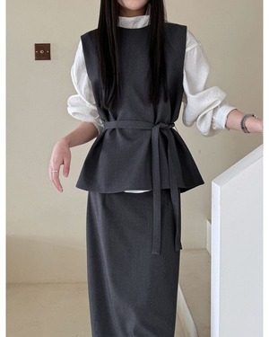 Belted Back Button Vest