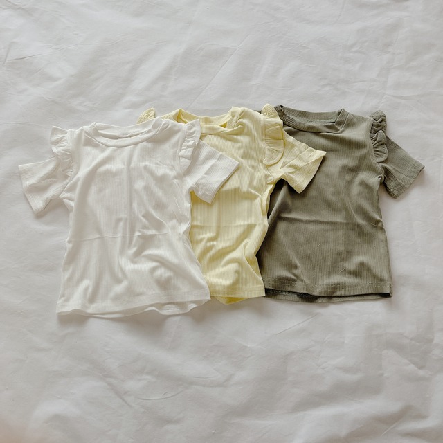 【即納】マーゴT3色90～130サイズ   リブ　Tシャツ　姉妹オソロコーデ　　夏新作