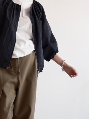 PRADA　GATHERED ZIP-UP BLOUSON