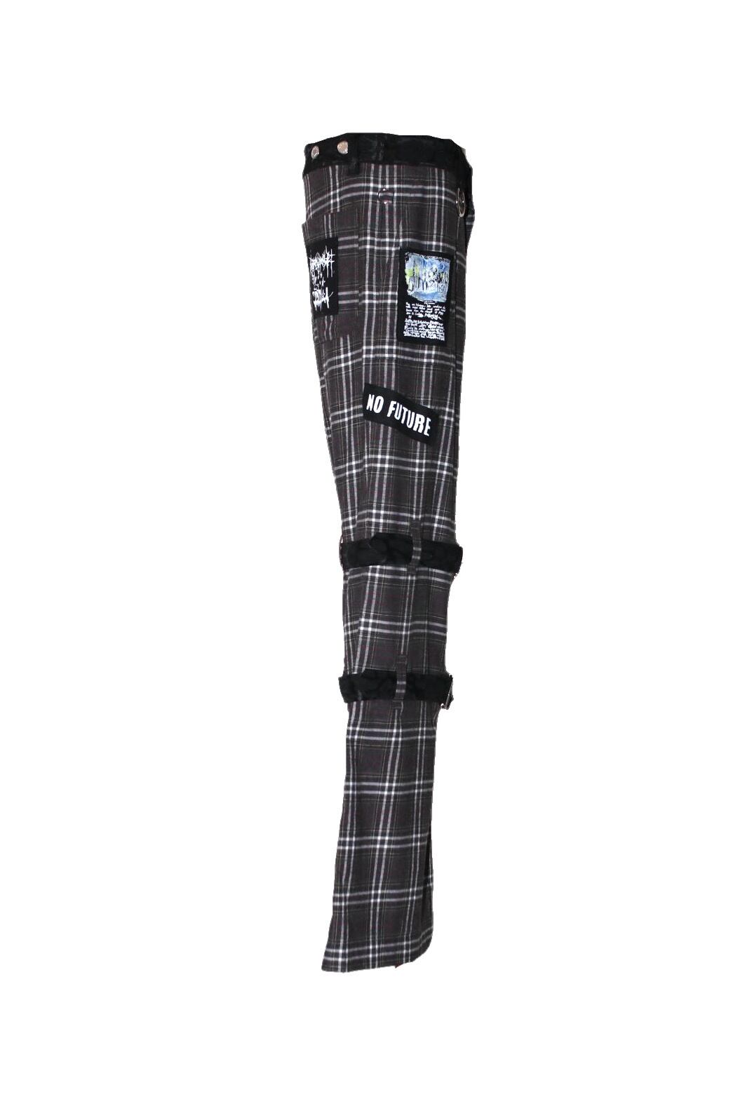 25AW】rurumu:×KIDILL check bondage pants (large) 【GRAY】rrm25AW