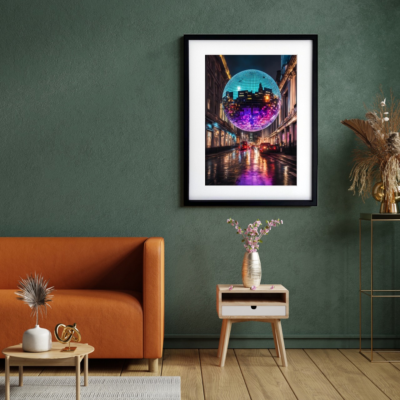 City Party｜都会に浮かぶミラーボールの非日常アートポスター｜ラグジュアリー×モダンを演出するおしゃれインテリア｜日本製A2ポスター