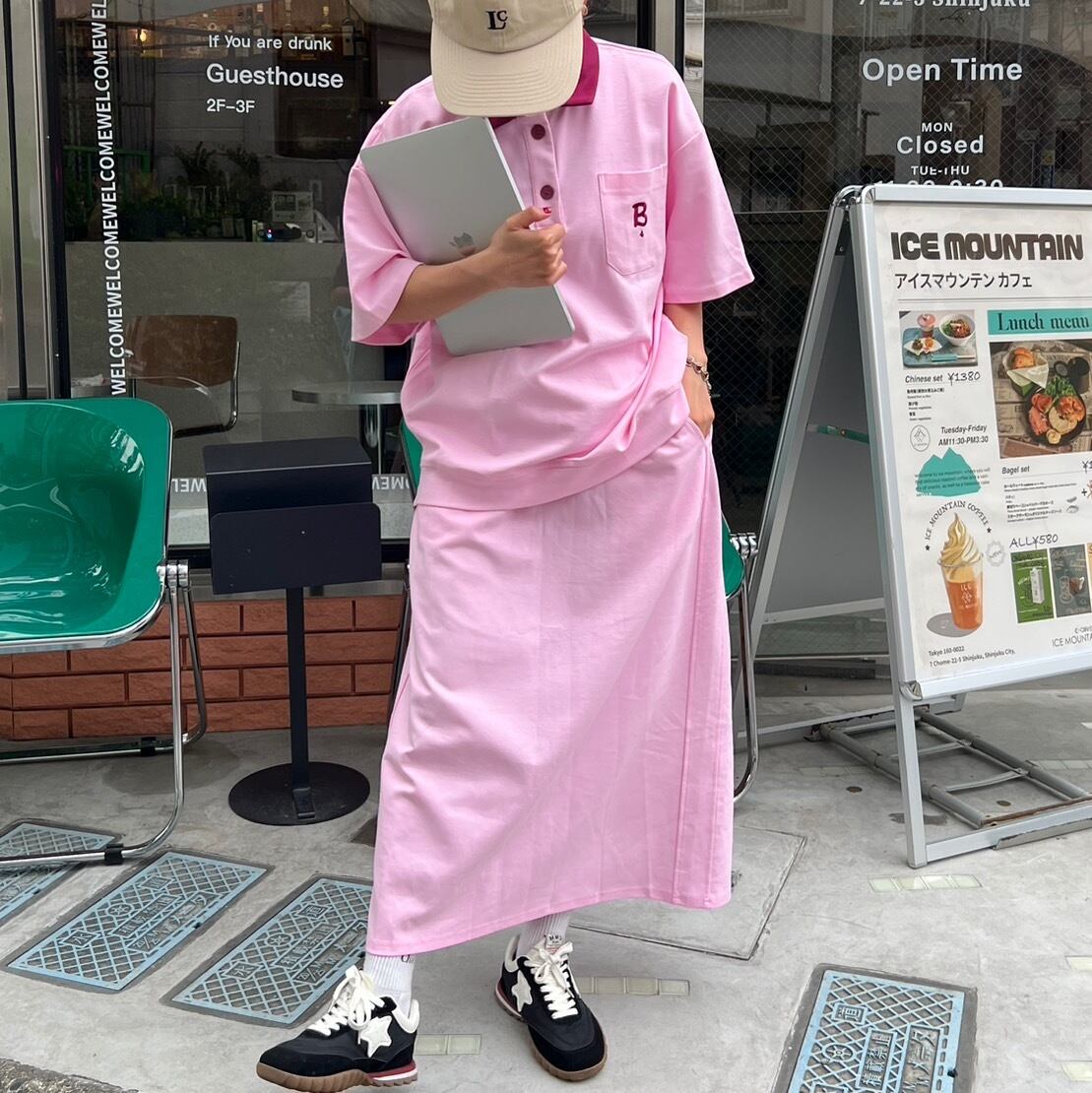 【pink】スウェTスカートセットアップ_LN02217