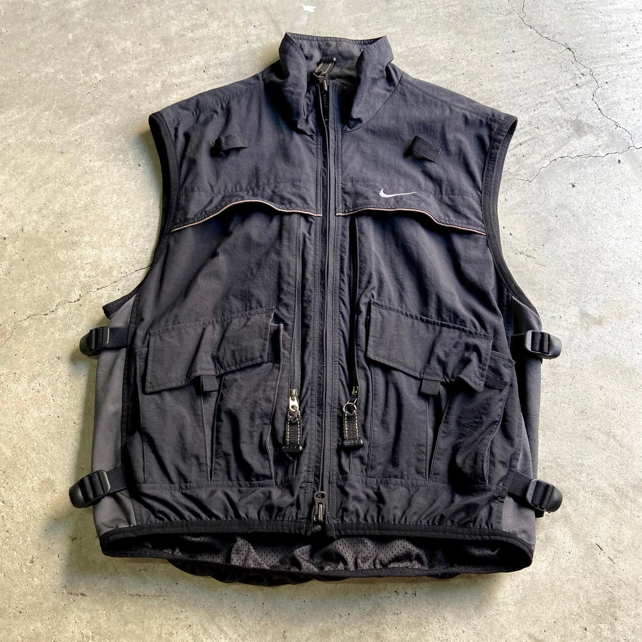 00年代 NIKE ACG ALL CONDITIONS GEAR ナイキ スウォッシュロゴ ナイロンベスト メンズL 古着 00s ビンテージ  ヴィンテージ ブラック 黒【ナイロンジャケット】【ベスト】【AL2110】 | cave 古着屋【公式】古着通販サイト