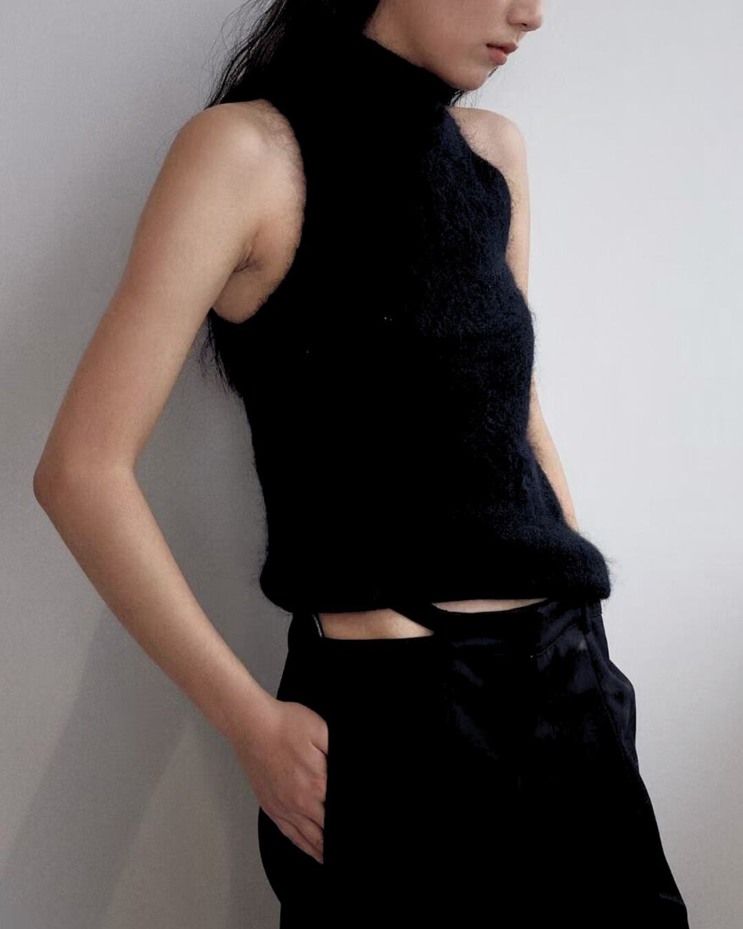 Mohair Turtleneck Tank Top