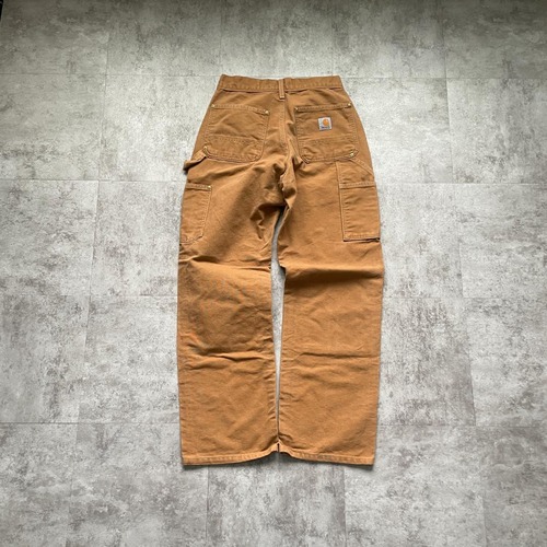 10s USA製 ブラウン ダブルニー Carhartt B01 28×30 詳細写真3