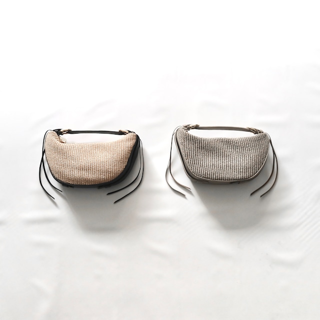 【VIOLAd'ORO ヴィオラドーロ】-SANDRO- RAFFIA LIKE SHEET×LEATHER ONE HANDLE BAG ラフィアライクシート×レザーワンハンドルバッグ V-8856 (2COLORS)