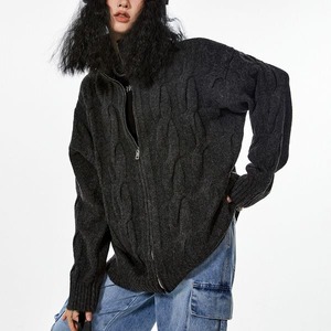 Stand Collar Zip-up Cardigan 502478