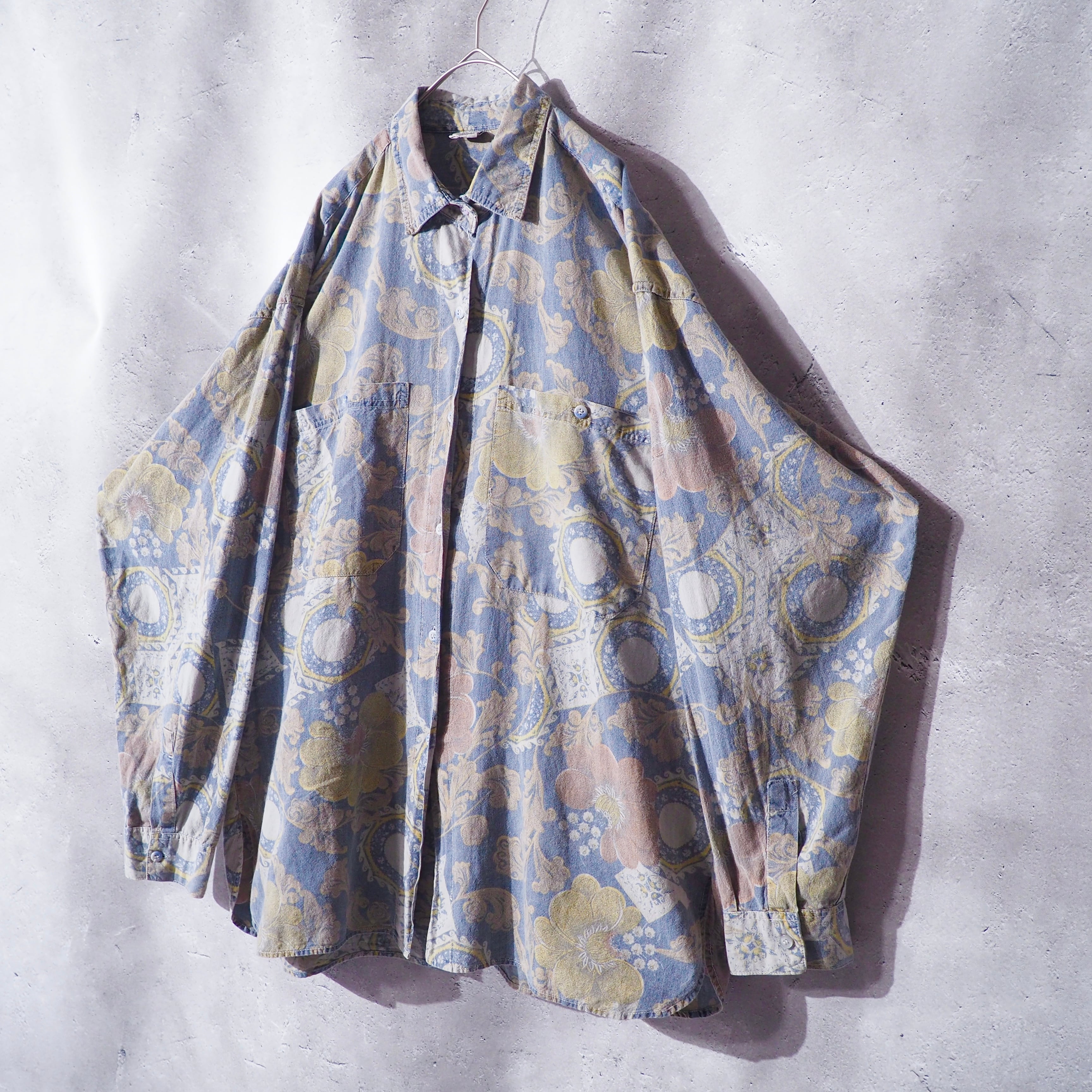 1980s ” 蜃気楼 - Mirage ” Beautiful luxury pattern vintage loose shirt