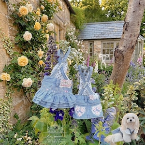 予約【№B07682】ストライプ柄デニム　スリングスカート（①ハートAライン②ティアードフリル）　　