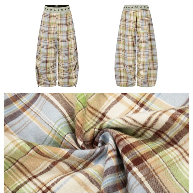 star west checked pants　スターウエストチェック柄パンツ　J2115