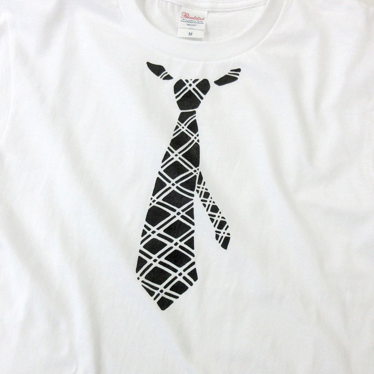 だまし絵 チェック柄ネクタイ おもしろ Tシャツ os20