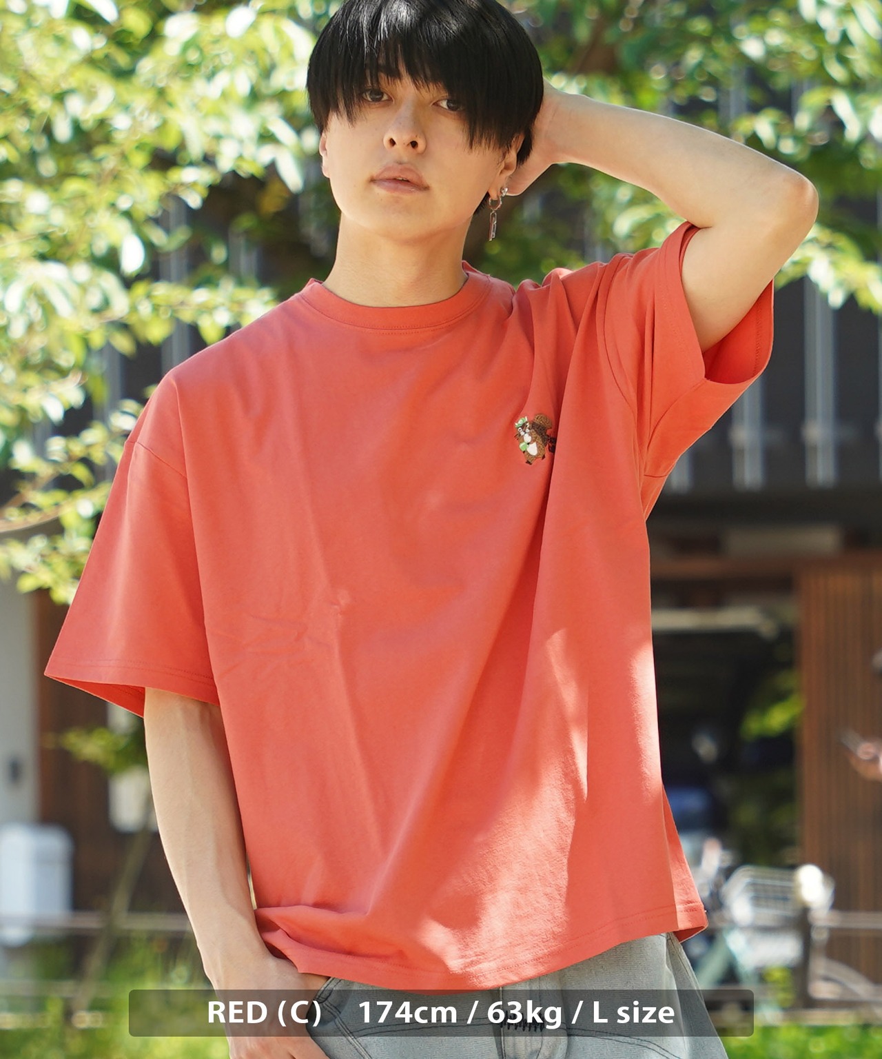 ◆アニマル サガラ刺繍 ワンポイントTシャツ◆sb-g1203142q