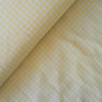 ブロックプリント生地【50cm単位】インド綿  チェック柄(小) 白×イエロー #50213-YL2