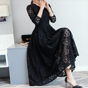 【送料無料】 ロングドレス 4色 色 ドレス dress 衣装 ワンピース パーティードレス パーティドレス カラードレス ロング ロング丈 マキシ マキシ丈 袖あり 長袖 Vネック Aライン フレア レース エレガント 可愛い 大人可愛い きれいめ シンプル カジュアル シック コンサバ 華やか 大人 上品 おしゃれ お洒落 レトロ こなれ感 高見え 高級感 花柄 春 夏 秋 冬 オールシーズン 30代 40代 レディース 女性用 ママ ママ服 休日 お茶会 授業参観 結婚式 二次会 パーティ