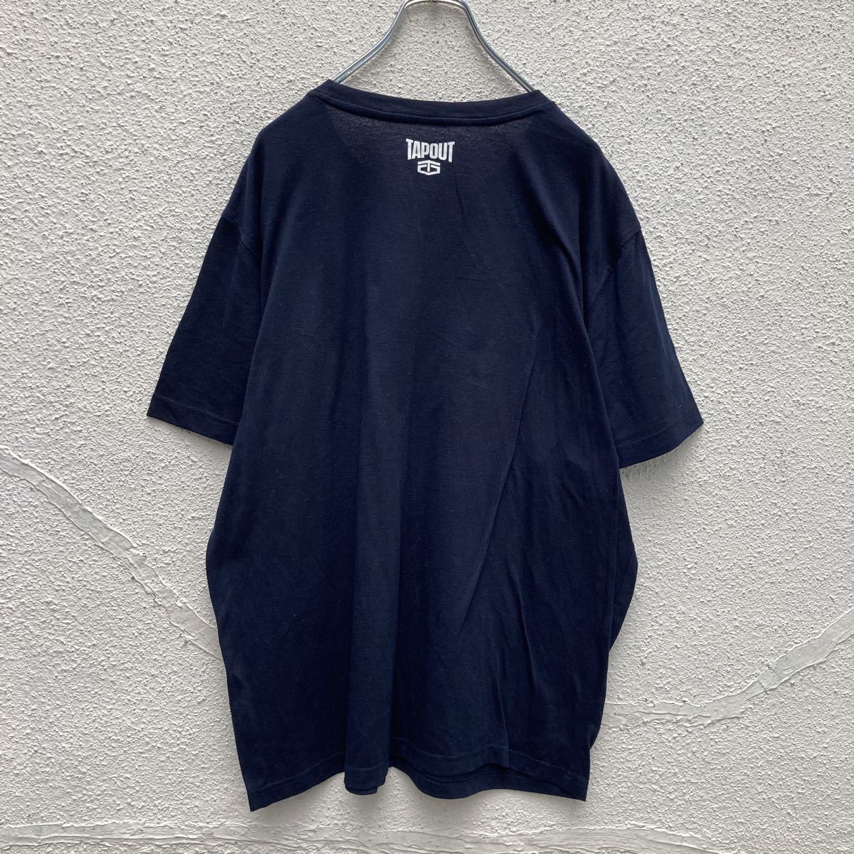 TAPOUT 半袖 プリント Tシャツ XL ネイビー レッド タップアウト