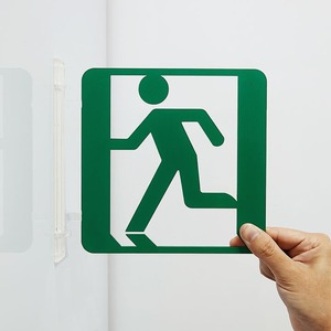 ツケレルン（1Wayピクトサイン）軽量 アクリル 突き出し 看板 （非常口、出口サインA）1way-0074