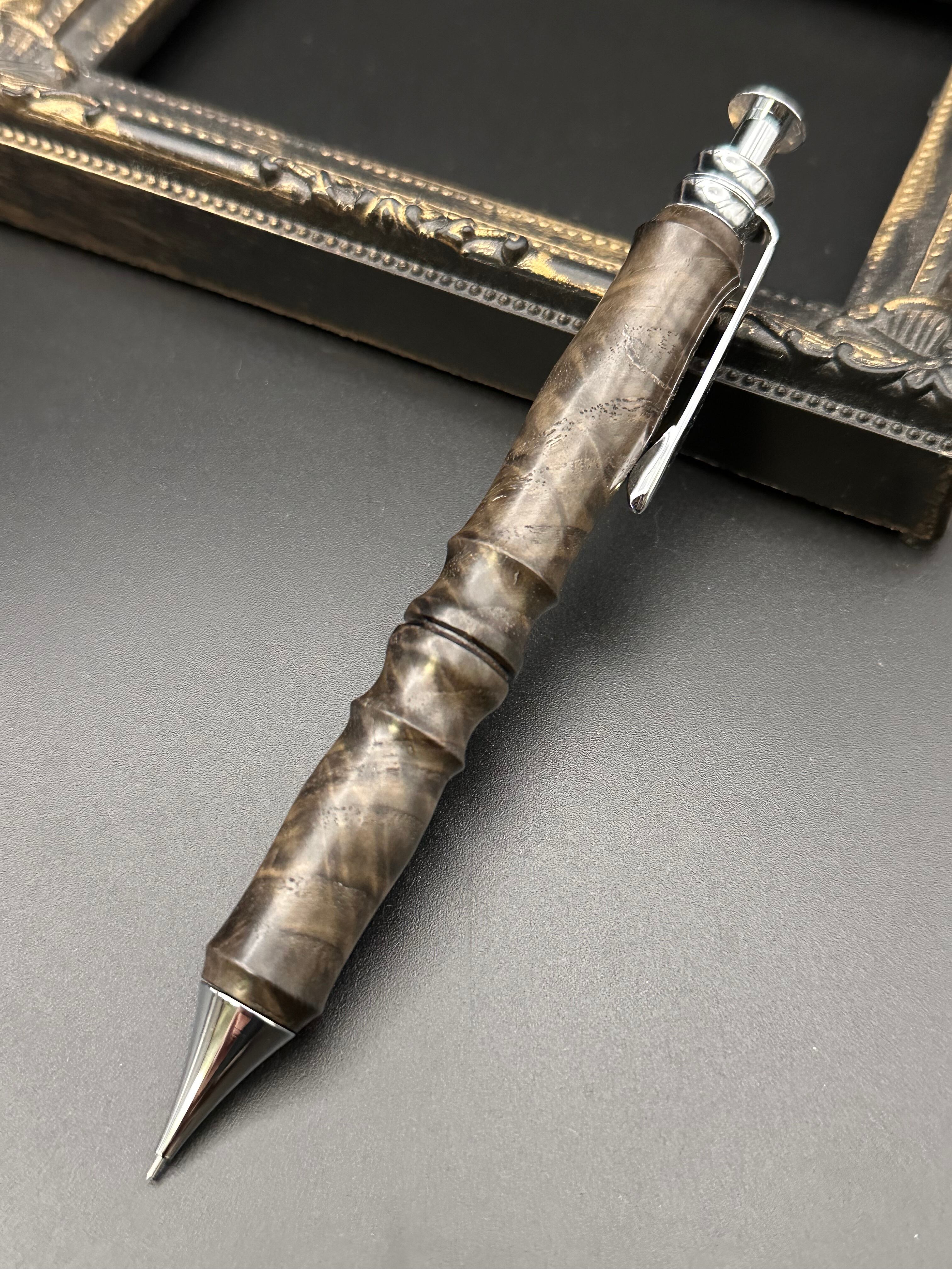 神代栗 (縮み杢)木軸サンピューラ/オリジナル金具シャープ