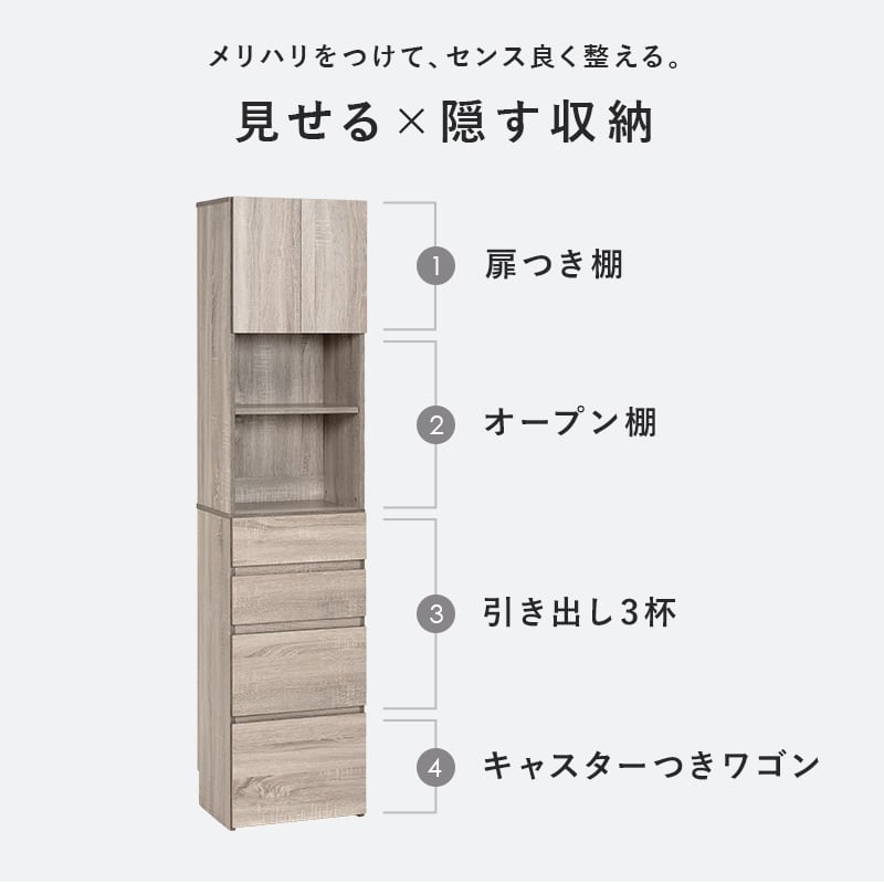 キャビネット チェスト ハイチェスト ラック 隙間収納 ハイタイプ 幅41