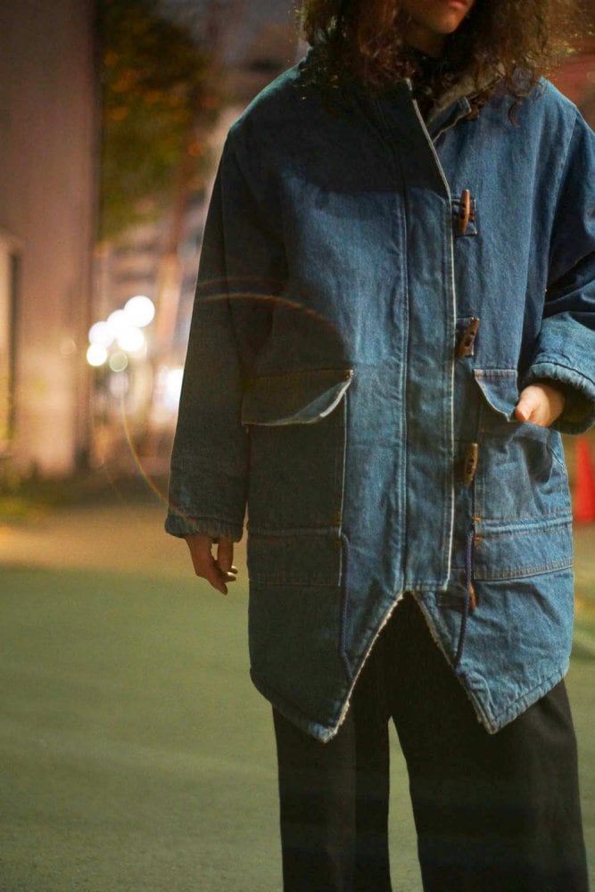 Vintage Boa Lining Denim Duffle Coat [1980s] Vintage Boa Denim