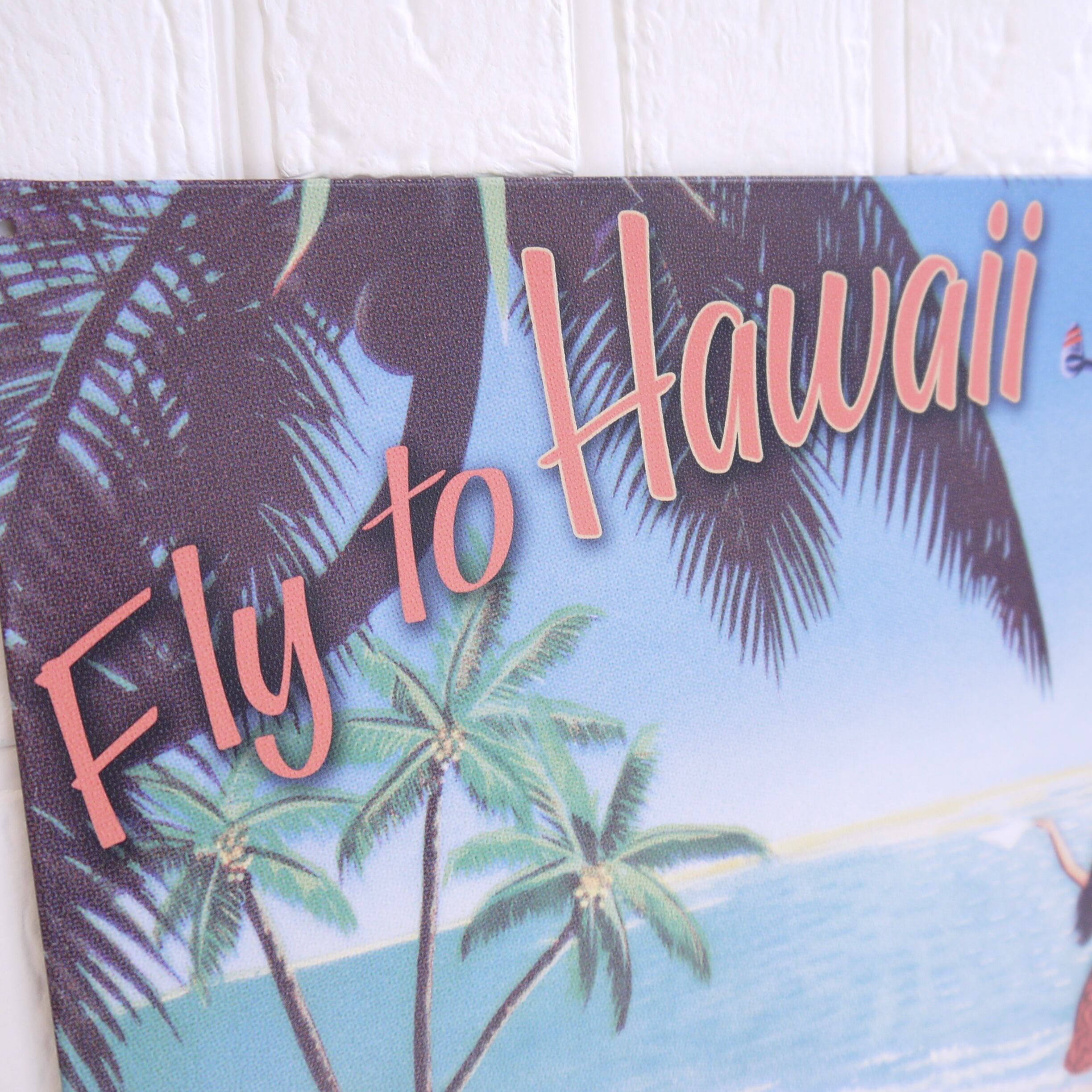 ☆ハワイ直輸入☆スチール看板☆Fly to Hawaii／ハワイアンインテリア