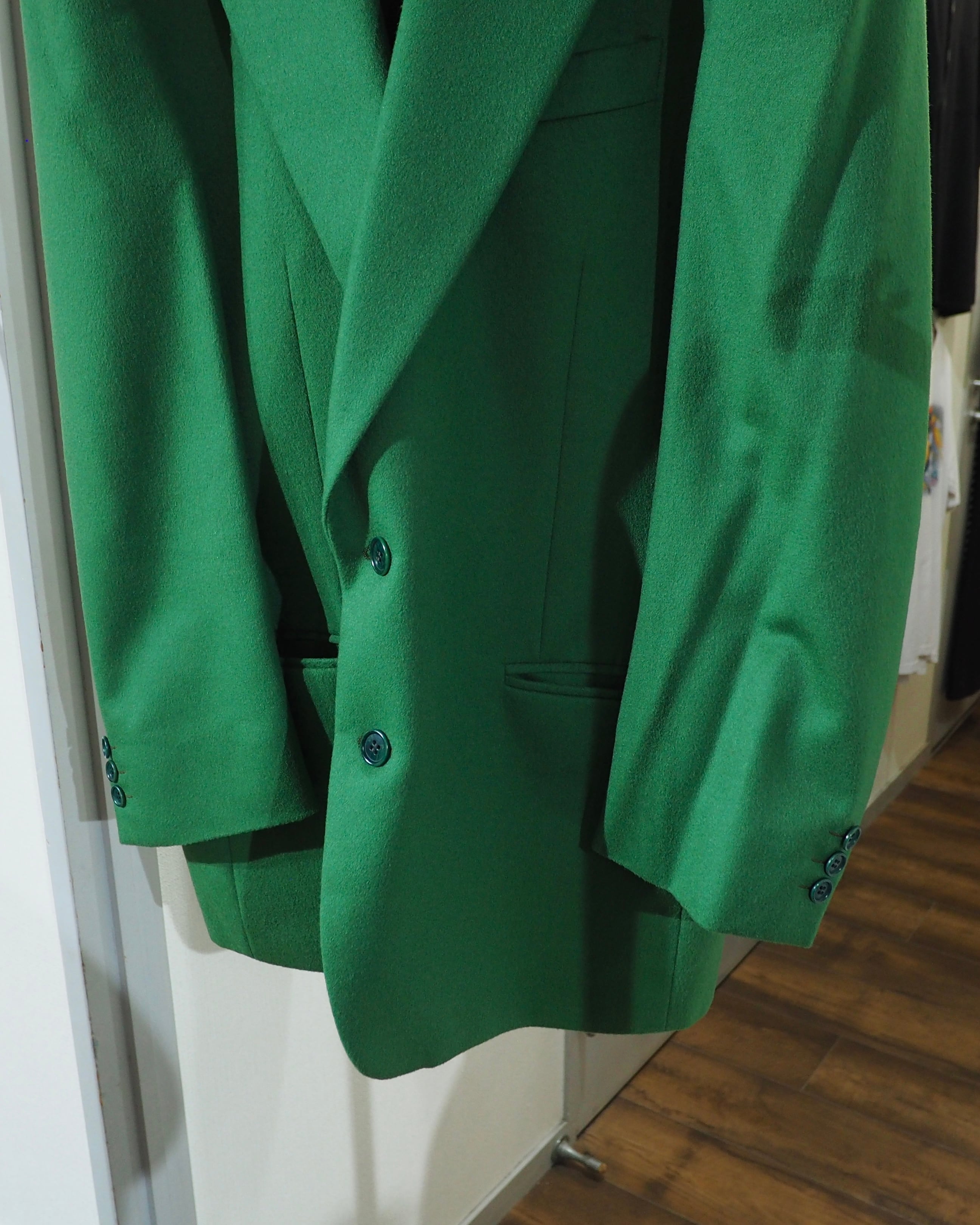 " Made in Italy - STUDIO FERRE " Beautiful Light Green Color Vintage Cashmere Mix Tailored Jacket