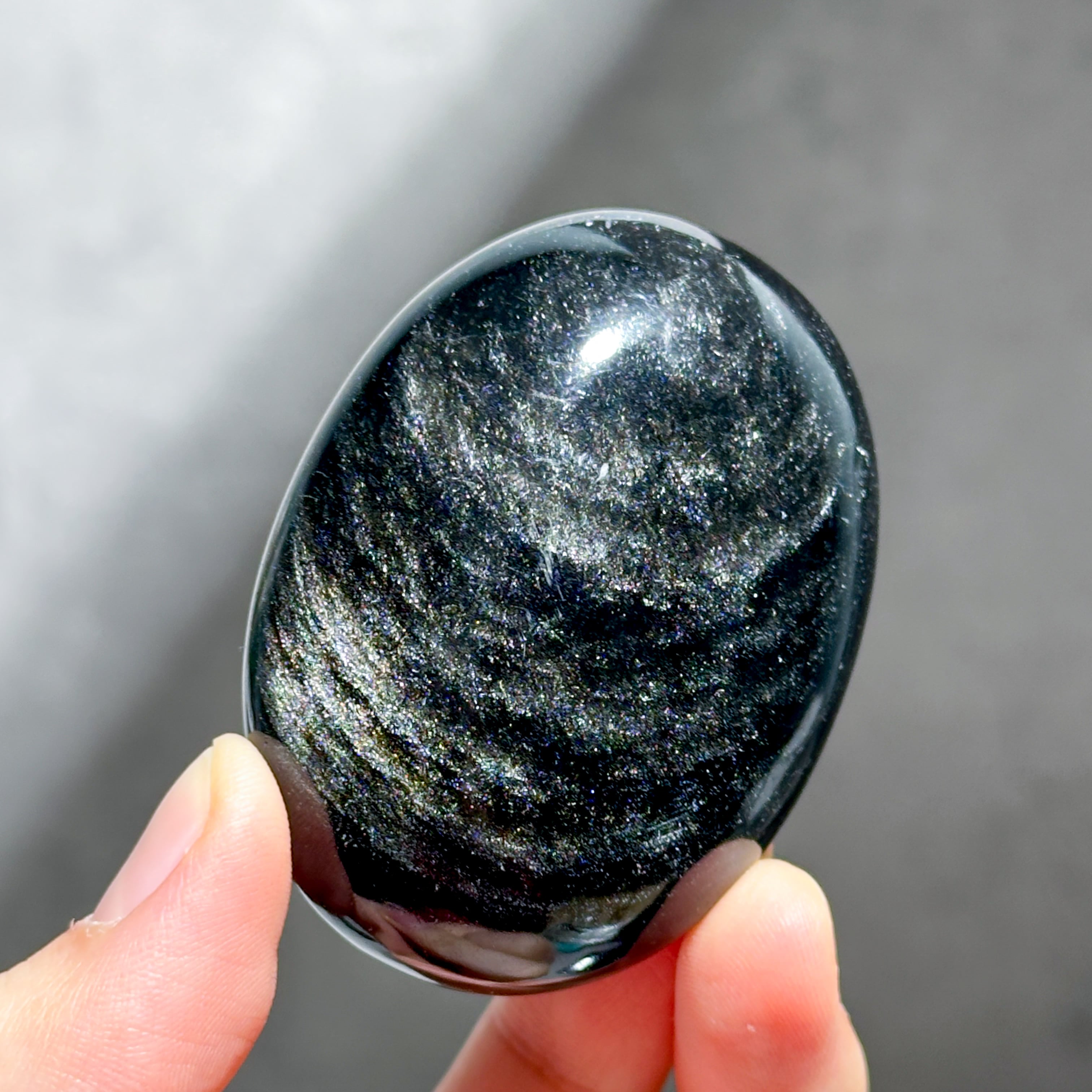 シルバーオブシディアン パーム71◇Silver obsidian◇天然石・鉱物