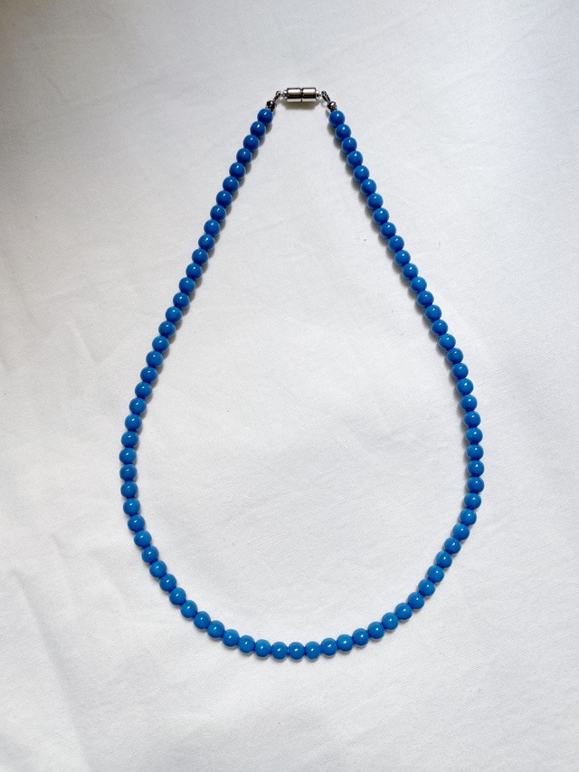Vintage grained necklace /  BLUE