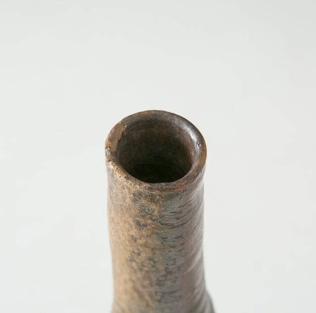 備前焼 花瓶 花入 花器 細首 一輪挿し フラワーベース 日本古陶磁