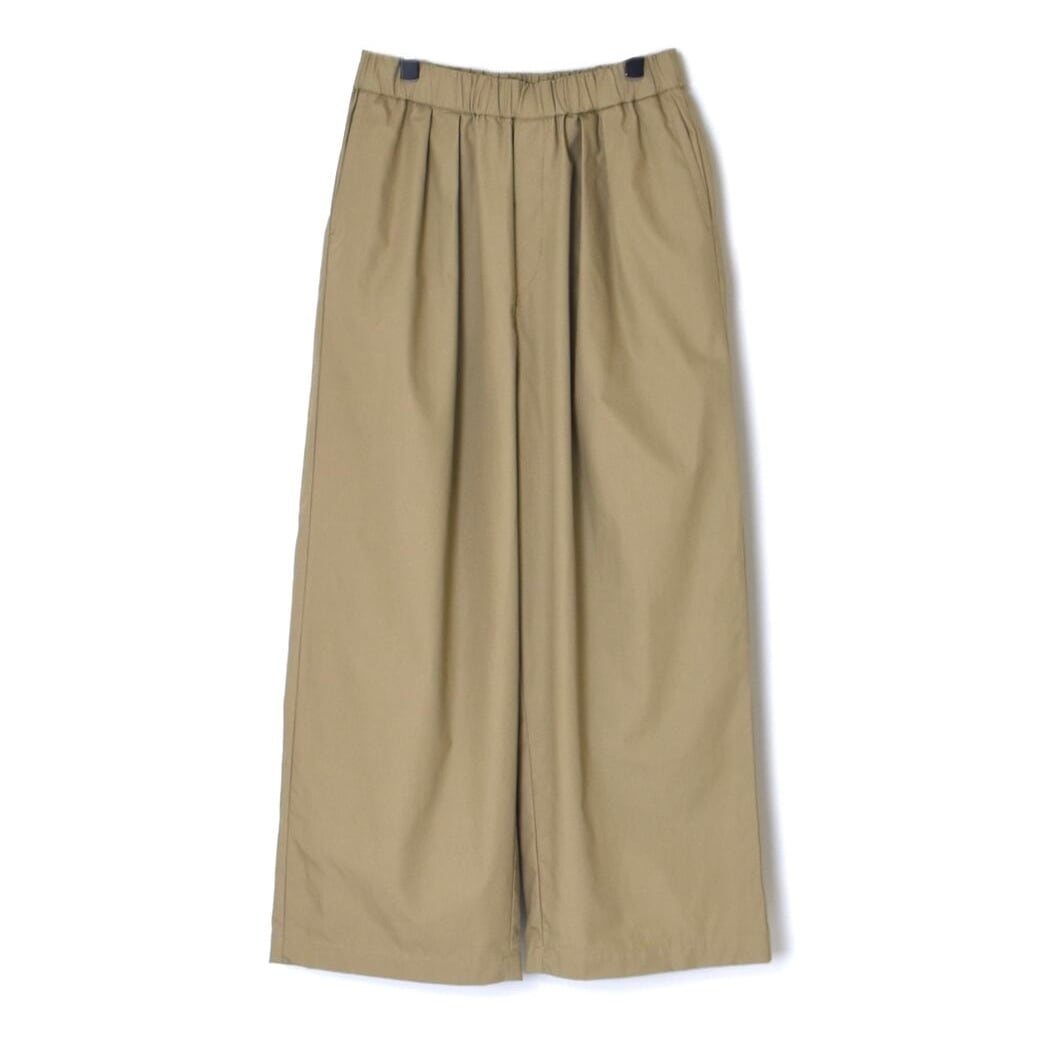 maison de soil | COTTON DYED WEATHER 2TUCK WIDE EASY PANTS( beige )