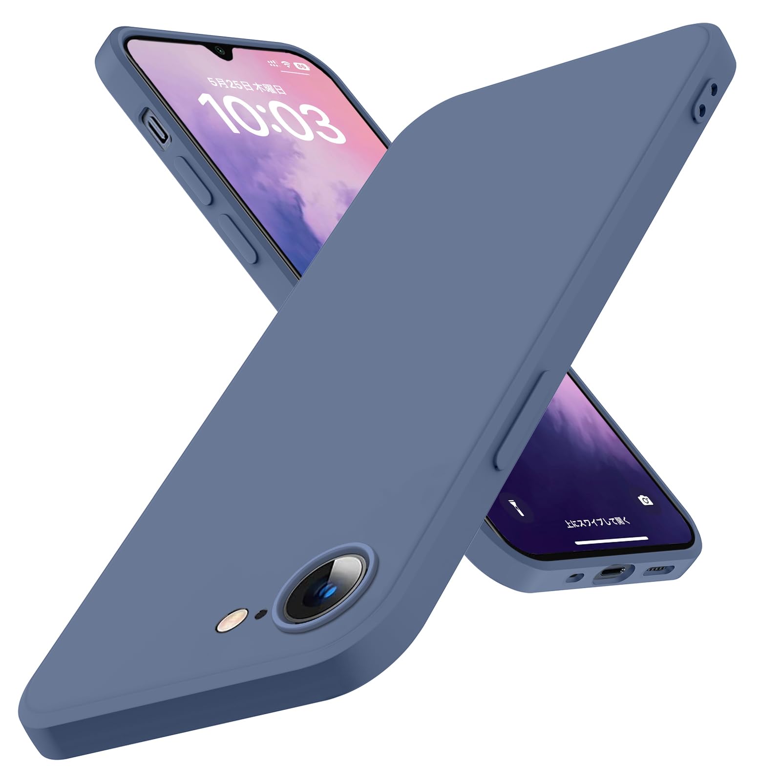 WZOYXOC と互換性のある iPhone SE3/SE2/8/7 用のケース 耐衝撃 TPU 液状シリコン 柔軟性 薄型 グレー