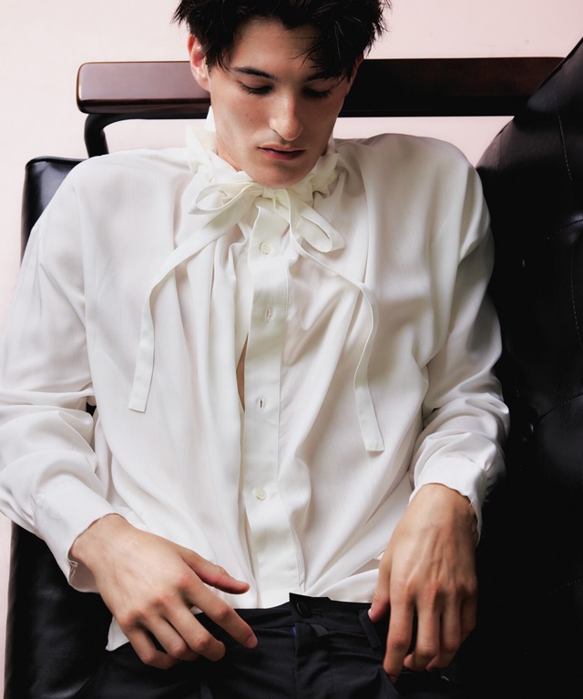 HOMMENA / HM26SSTO01OW  NIP SLIP ANTIQUE SHIRT(OFFWHITE)