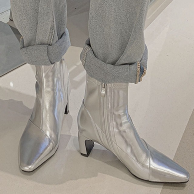 Pointed toe ankle-length short boots【2color】 C1147