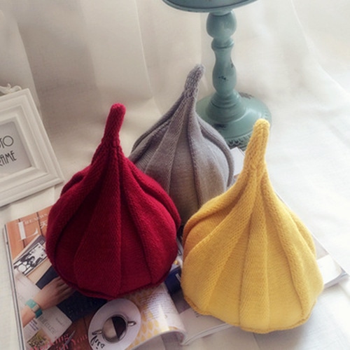 韓国子供服 男の子女の子兼用ニット帽子/ドングリ帽子