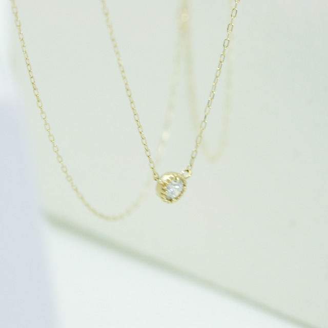 デザイン ダイヤモンドペンダント　K18　0．15CT　40cm