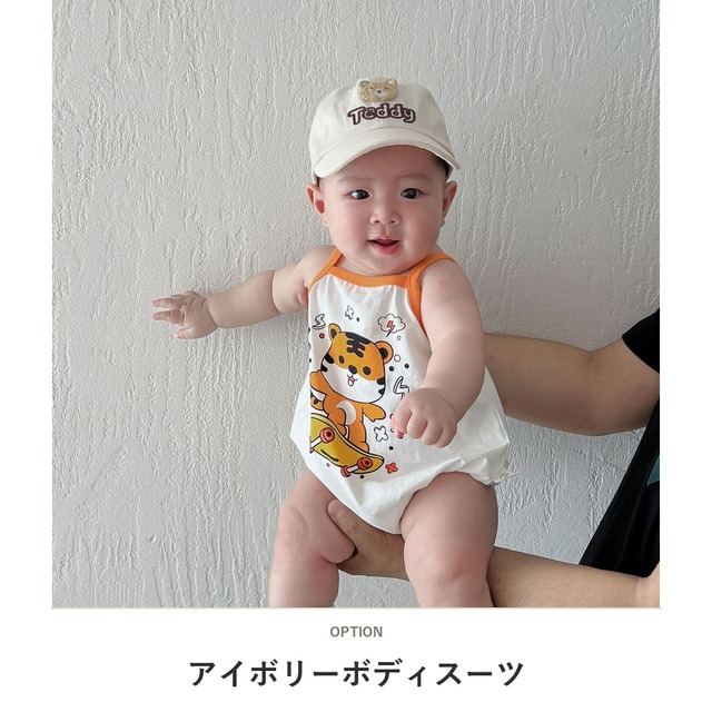 【BABY】スケートボードトラキャミソールロンパース - 2