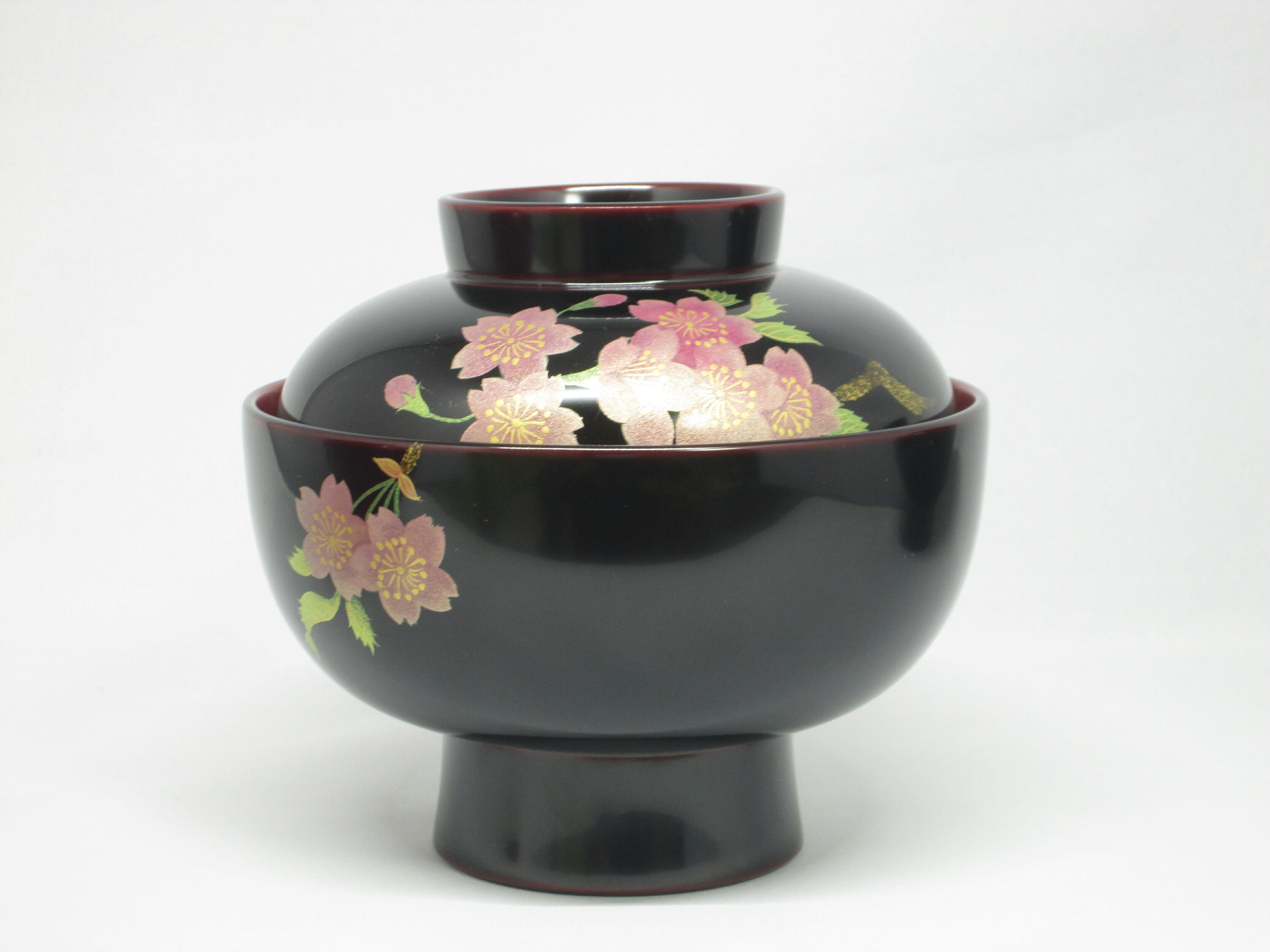 雑煮椀 溜内朱 桜蒔絵（1客） | 佐藤豊八商店