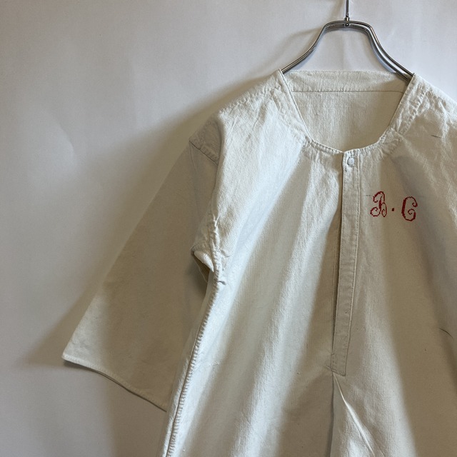 ヴィンテージ 古着 フレンチワーク リネンシャツ ビンテージ プル  