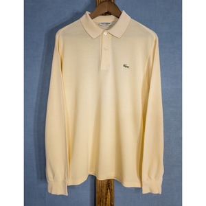 【1970-80s】"LACOSTE" Long Sleeve "Beige" Polo Shirt Size 5, Good Condition!! 1