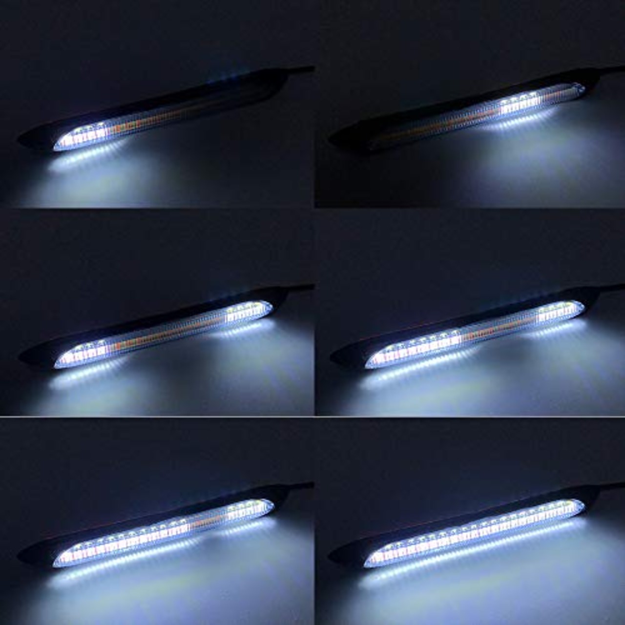 XINFOK LED テープライト 粒がみえない シリコン 簡単取付 2色発光 流れる シーケンシャル ウィンカー デイライト ツインカラー 2本 セット 純正仕様 15.5cm DC 12V 車用 (15.5cm) (ブラック, 15.5cm)