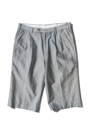 80's Anonymous Shangtung Fabric Stripe Pattern 2-Tack Short Slacks