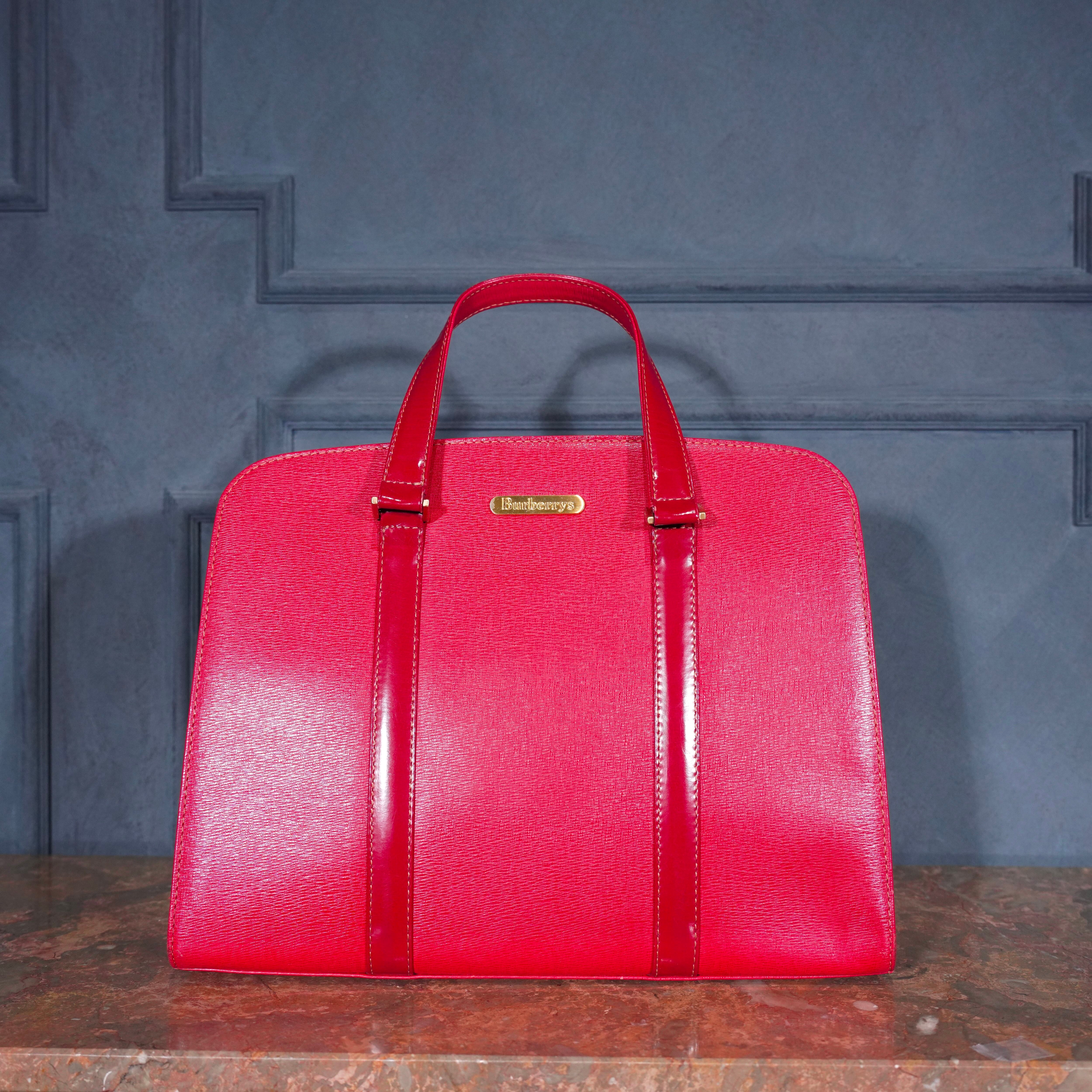 Burberrys LOGO DESIGN LEATHER HAND BAG⁄バーバリーズロゴデザイン 