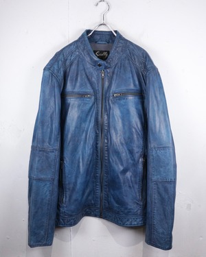 【Caka act2】“Scully” Beautiful Fade Vintage Single Leather Riders Jacket