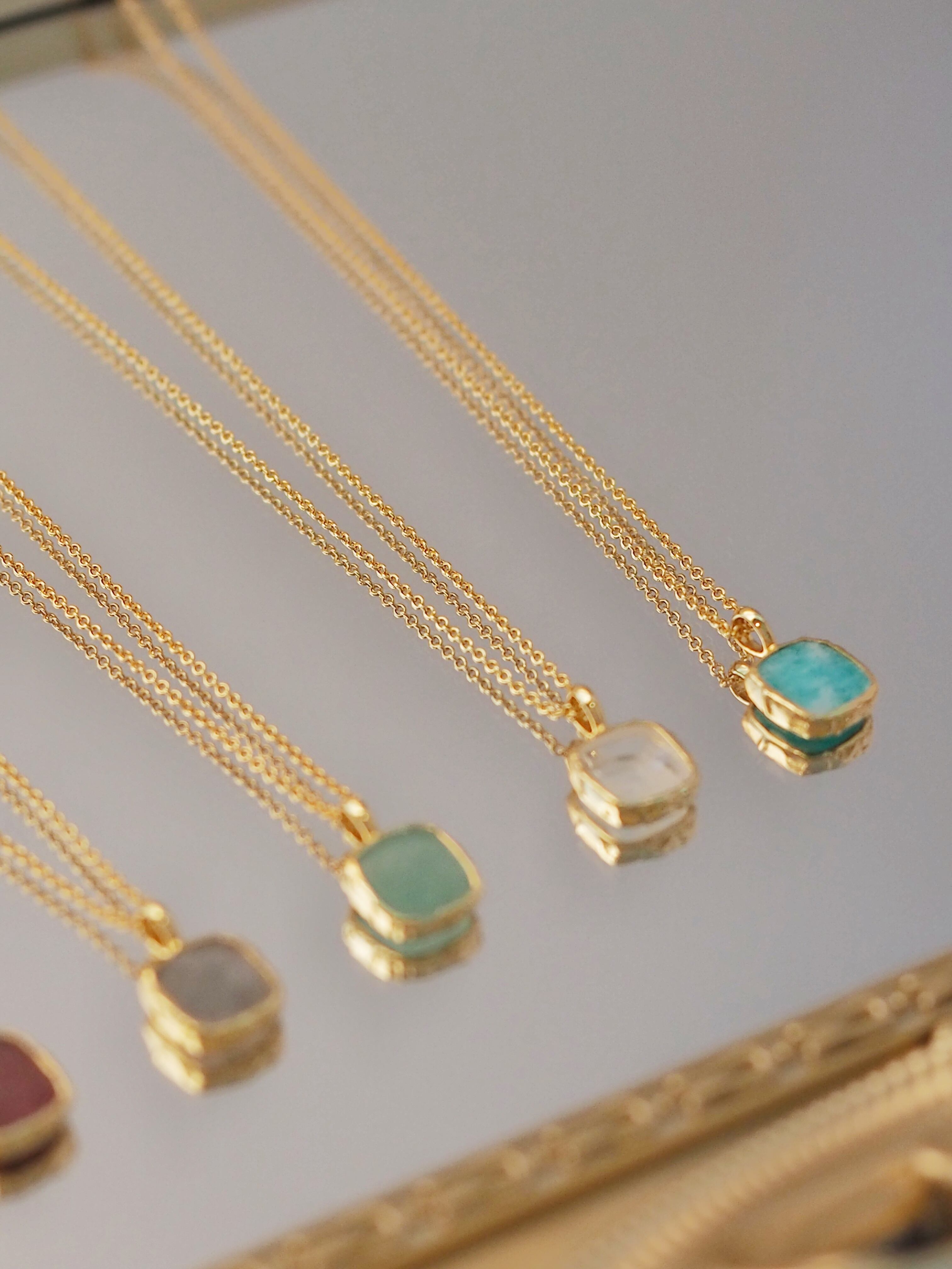 Five Colors Peacock Ⅱ】こだわり天然石丨Necklace丨Silver925丨K18