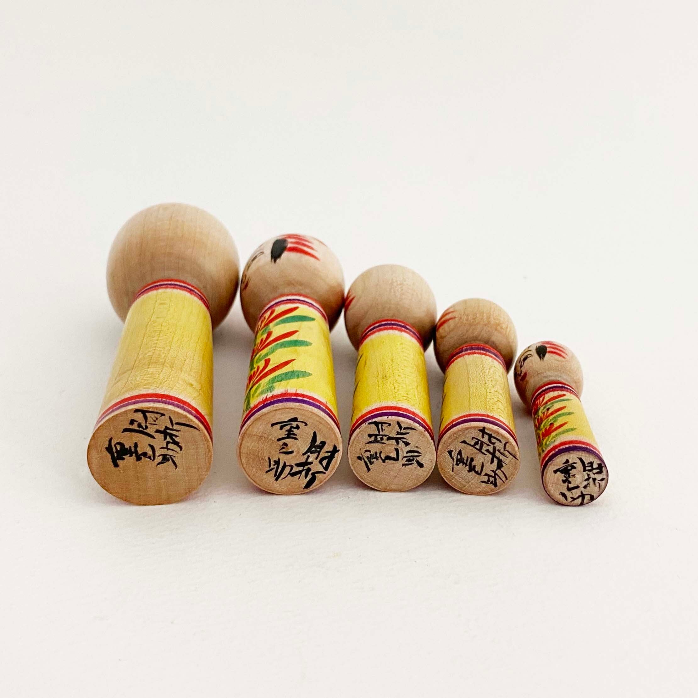 小寸こけしセット(肘折系 / 佐藤重之助工人)A