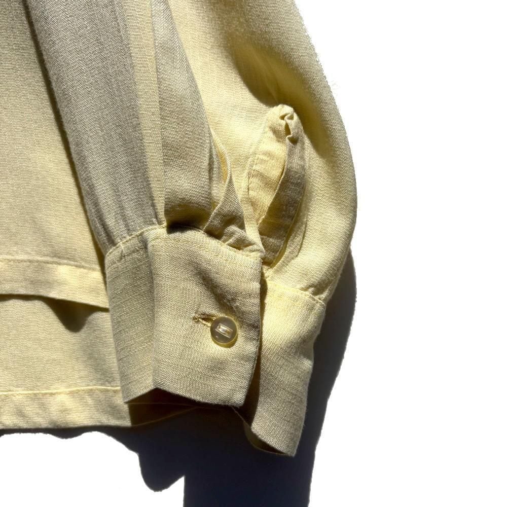 Vintage Rayon Open Collar Shirt with Embroidered Emblem [1960s
