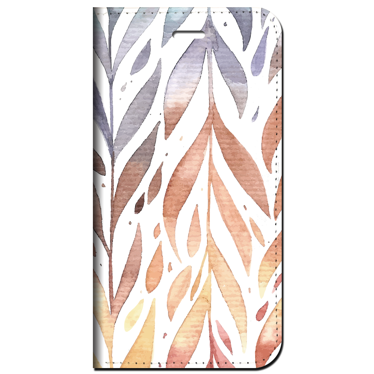 iPhone対応 スマホ 手帳型ケース リーフパステル ポップ イラスト 【iPhone17 / iPhone16 / iPhone16e / iPhoneSE 他 iPhone各機種対応】 st40