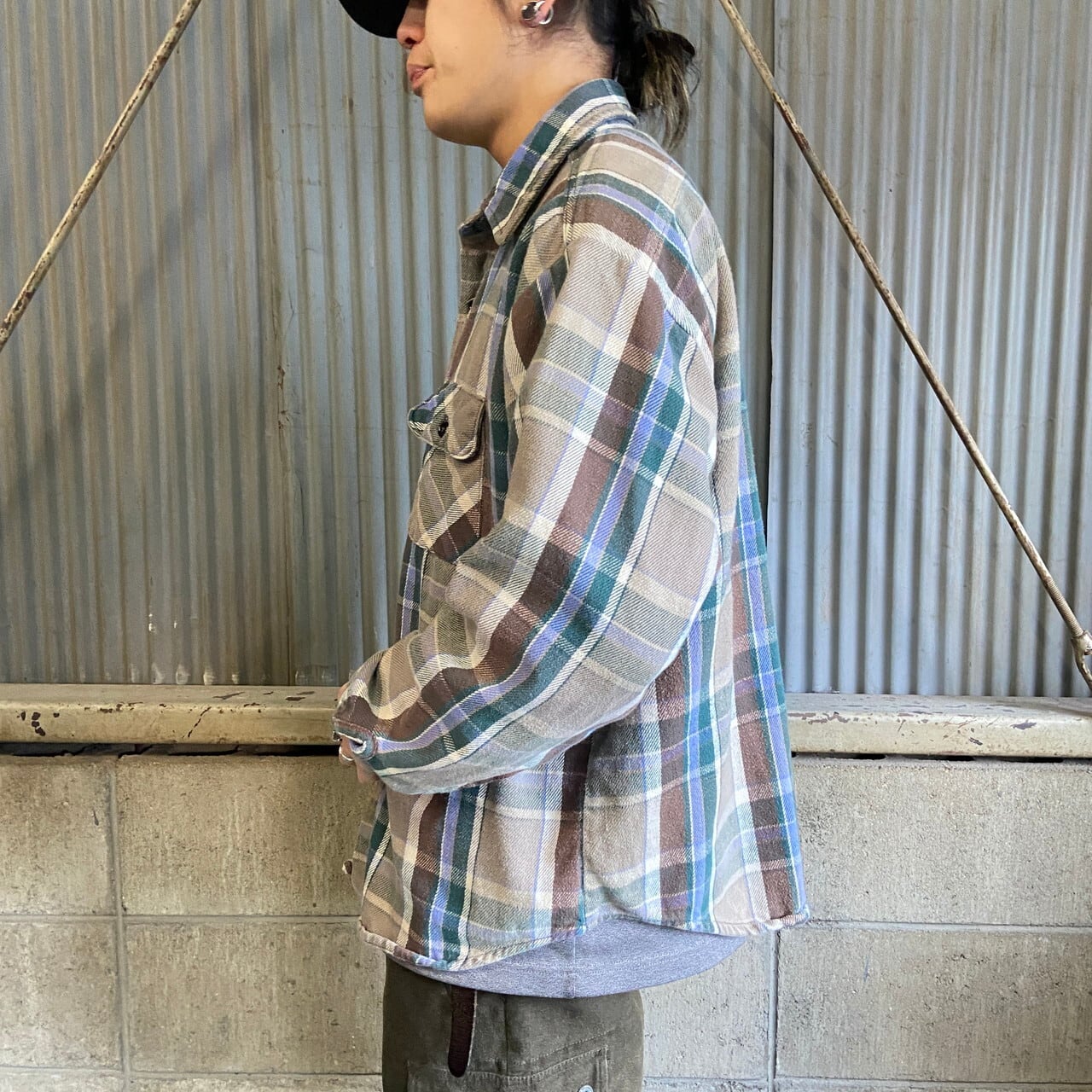 80年代 Five Brother ファイブブラザー チェック柄 長袖 ヘビー