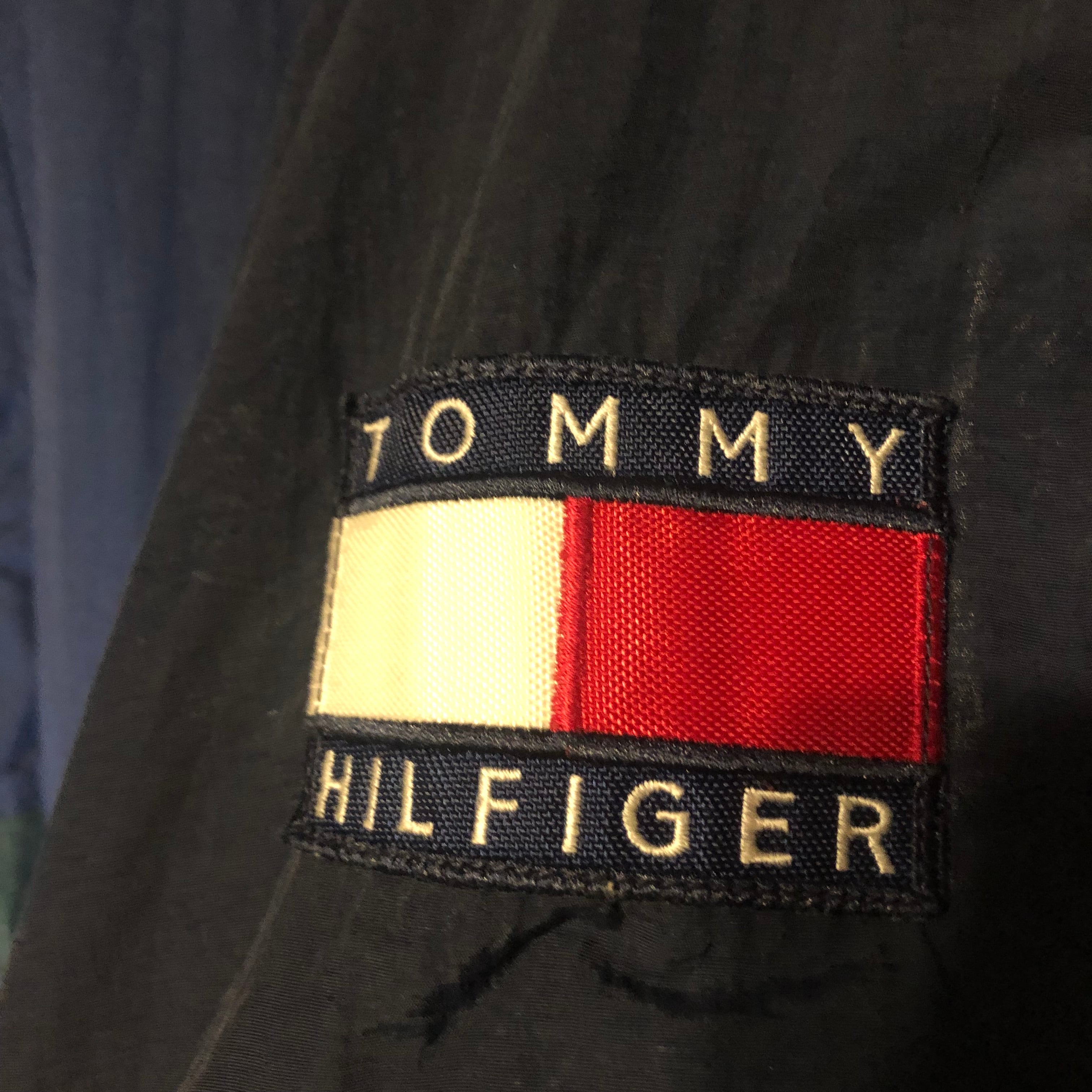 90s TOMMY HILFIGER【M】ナイロン 裏地フリース ジャケット マルチ 